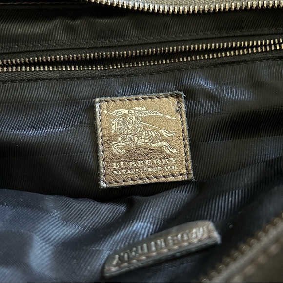 Burberry Metallic Calfskin Quilted Mini Manor Tote Pewter - Picture 6 of 9